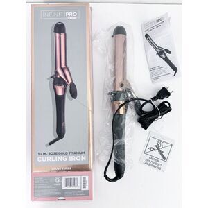 NEW Open Box Conair Infiniti Pro Curling Iron Rose Gold Titanium 1.25 Inch